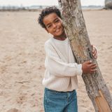 Your Wishes - Grof Gebreide Trui - Ecru - Lange Mouwen - Ronde Hals