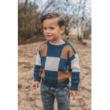 Your Wishes - Check Knit Chunky Sweater - Bruin en Blauw - Gebreide Trui