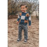 Your Wishes - Check Knit Chunky Sweater - Bruin en Blauw - Gebreide Trui