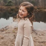 Your wishes winter jurk meisjes - grijs - rib, gebreid