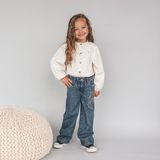 Your Wishes - Enthic Flower Wide Leg Jeans - Donkerblauw - Broek