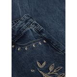 Your Wishes - Enthic Flower Wide Leg Jeans - Donkerblauw - Broek