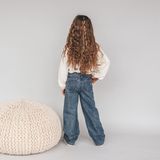 Your Wishes - Enthic Flower Wide Leg Jeans - Donkerblauw - Broek