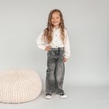 Your Wishes - Stretch Denim Wide Leg Glitter Jeans - Antraciet - Broek