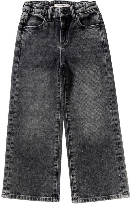Your Wishes - Stretch Denim Wide Leg Glitter Jeans - Antraciet - Broek