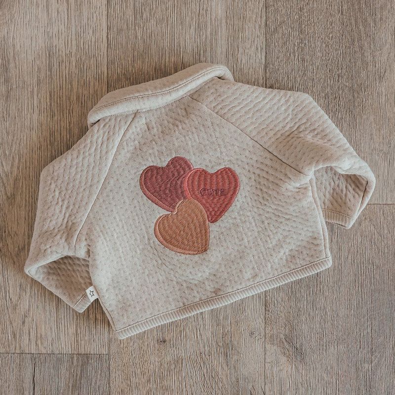 Your Wishes - Quilted Jersey - Cardigan - Beige