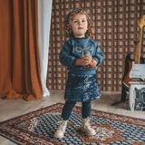 Your Wishes - Sequin Velvet Skirt - Donkerblauw - Plooirok