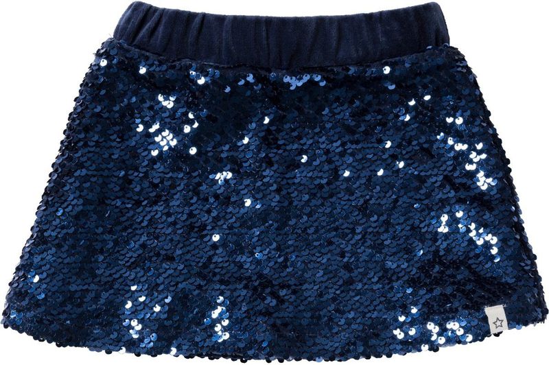 Your Wishes - Sequin Velvet Skirt - Donkerblauw - Plooirok