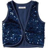 Your Wishes - Sequin Velvet Gilet - Donkerblauw
