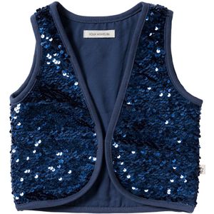 Your Wishes - Sequin Velvet Gilet - Donkerblauw