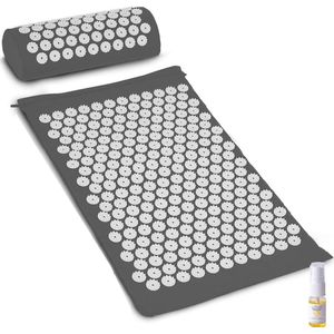 Slimtron Relief Mat Grijs spijkermat - Ontspanning en Pijnverlichting - acupuntuurmat - met 10 ml Aurgan arganolie