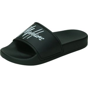 Malelions Kids Signature Slides - Black/White 40