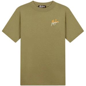 Malelions - T-shirt - Army/Orange - Lange Mouwen