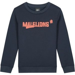 Malelions Sweater inked - Navy blauw / Donker oranje