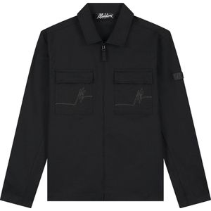 Malelions - Cotton Zip Overshirt - Zwart - Heren