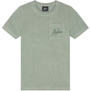 Malelions - Junior Signature Towelling T-Shirt - Agave Green - 77% Katoen / 23% Polyester
