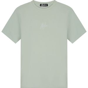 Malelions men striped signature t-shirt - MM1-SS25-07 - 287 Pale aqua