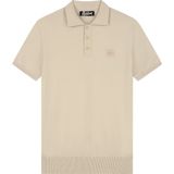 Malelions - Knitted Patch Polo - Poloshirt - Beige - Korte Mouwen
