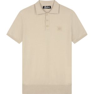Malelions - Knitted Patch Polo - Poloshirt - Beige - Korte Mouwen