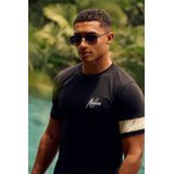 Malelions - Captain T-Shirt - Zwart Licht Groen - Katoen Elastaan