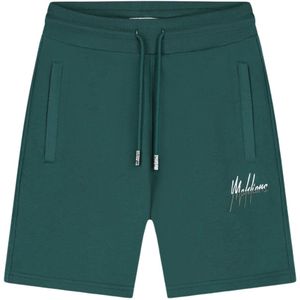 Malelions - Men Split Shorts - Donker Groen - 100% Katoen
