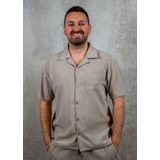 Malelions - Seersucker Shirt - Taupe - 100% Polyester