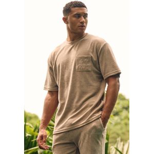 Malelions Signature Towelling T-Shirt - Taupe L