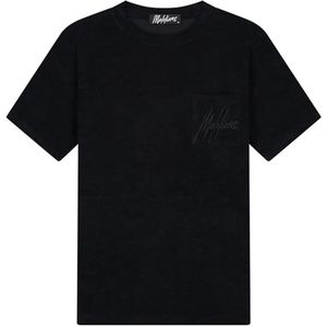 Malelions - Signature Towelling T-Shirt - Zwart - Badstof