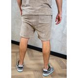 Malelions - Signature Towelling Shorts - Taupe - Korte Broek