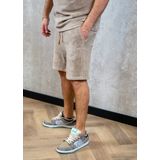 Malelions - Signature Towelling Shorts - Taupe - Korte Broek