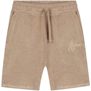 Malelions - Signature Towelling Shorts - Taupe - Korte Broek