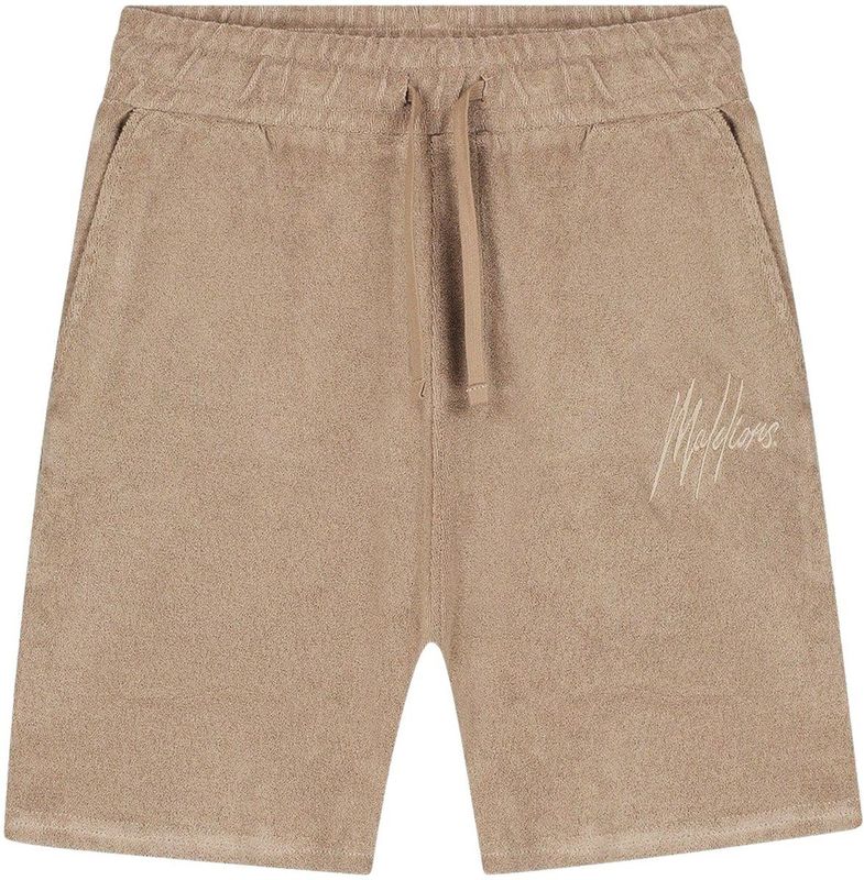 Malelions - Signature Towelling Shorts - Taupe - Korte Broek