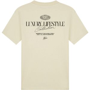 Malelions T-shirt - Beige met Tekst - Korte Mouwen