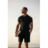 Malelions Zip Polo - Black - Katoen