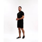 Malelions Zip Polo - Black - Katoen