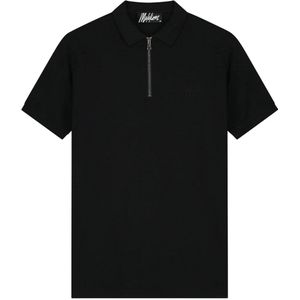 Malelions Zip Polo - Black - Katoen