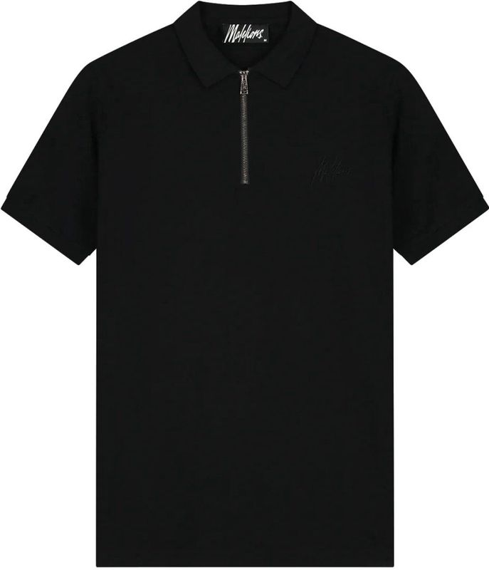Malelions Zip Polo - Black - Katoen