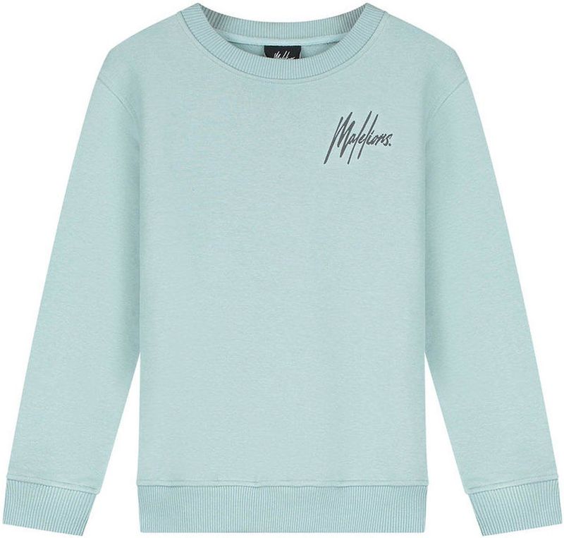 Malelions Kids Striped Signature Sweater - Aqua Grey/Anthracite 4-104