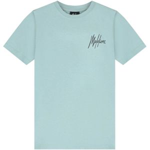 Malelions - Kids Striped Signature T-Shirt - Aqua Grey/Anthracite