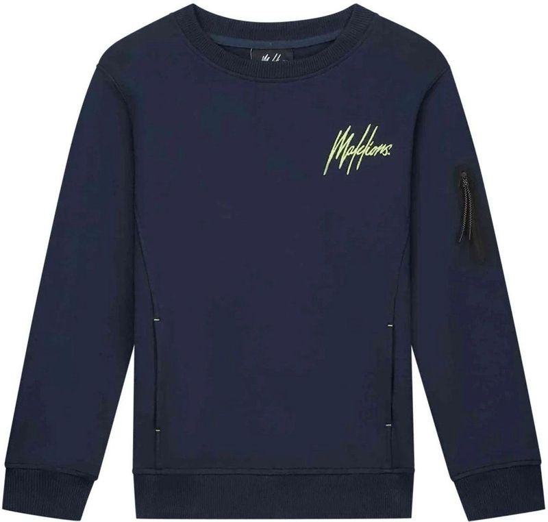 Malelions - Kids Counter Sweater - Navy/Bright Yellow