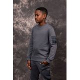 Malelions Kids Nylon Pocket Sweater - Anthracite 4-104
