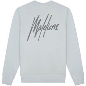 Malelions - Striped Signature Sweater - Ocean Grey - Sweater