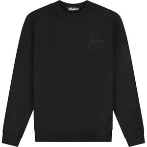 Malelions - Oversized Knitted Signature Sweater - Zwart - Gebreide Trui