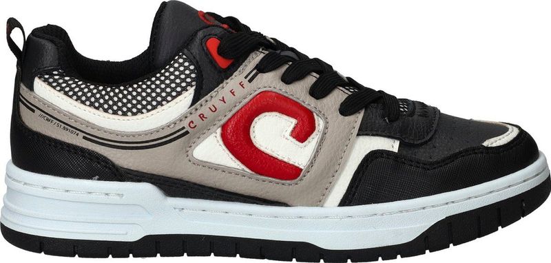CRUYFF JUNIOR - Raval - Sneakers - Zwart - Leatherlook - Rode Accenten