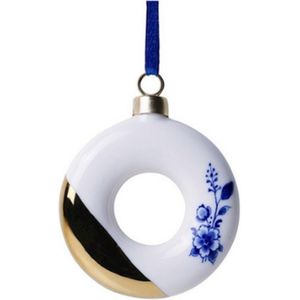 Heinen Delftsblauw kerstornament Donut