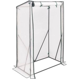 BukkitBow – Polytunnel Tuinkas – Winterproof Tunnel voor Groenten Teelt – Compacte Tuinkas met Groot Luik en 3 Bloemen Planken - 100x50x150CM