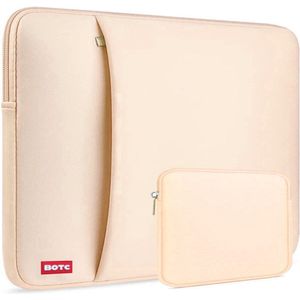 BOTC Laptophoes 15.6 inch - 2-delige Extra Vak - Laptopsleeve met Etui - Laptophoes/ Sleeve - Geel