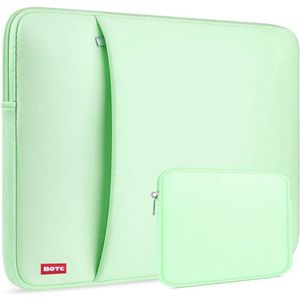 BOTC Laptophoes 15.6 inch - 2-delige Extra Vak - Laptopsleeve met Etui - Laptophoes voor Envy x360 15inch - Laptophoes/ Sleeve - Groen