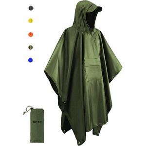 BOTC - Poncho - Reflecterende Regenponcho - Groen - Waterdicht - Unisex