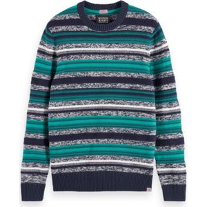 Scotch & Soda Mixed Yarns Stripes Extra Dropped Shoulder Sweater Heren Trui
